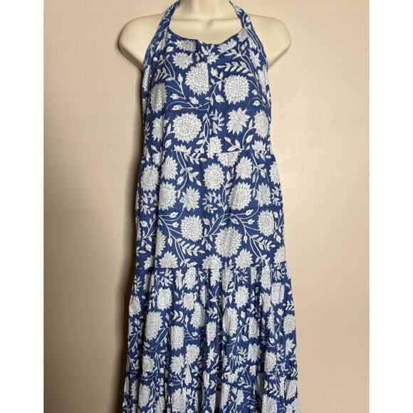 Beau & Ro Floral Maxi Dress in Cobalt Blue Folk Flower Size XS, EUC! Pretty! - Picture 6 of 9
